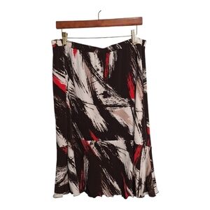 First Option Too‎ Skirt Womens 18/20W Pull On Stretch Tiered Hemline Brown Multi